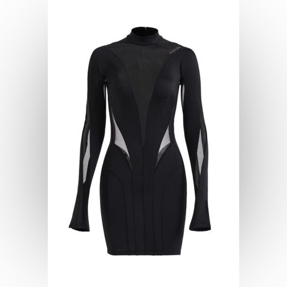 Mugler x H&M Mesh-Paneled Mini Dress